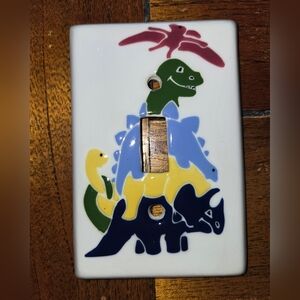 Hand-painted Ceramic Dinosaur Light Switch Cover
